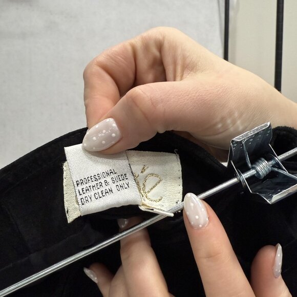 Cache Skirt Womens 8 Black Suede Leather Fringe Wrap Western Boho Mini Festival - Picture 3 of 7